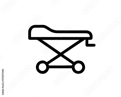 Minimalist Medical Stretcher Icon – Emergency Patient Transport Equipment