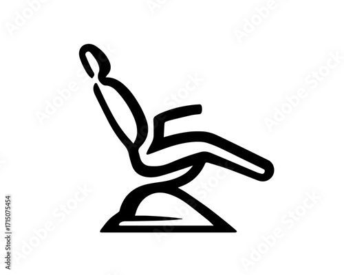 Minimalist Reclining Medical Chair Icon – Patient Seating for Dental or Clinical Procedures