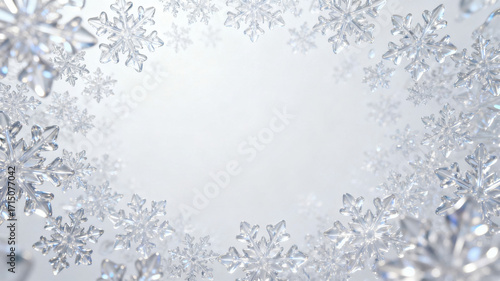 Delicate Crystal Snowflake Wreath with Bright White Center
