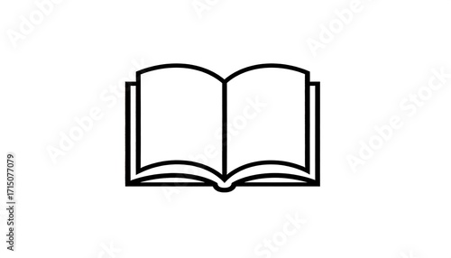 Simple black outline of an open book