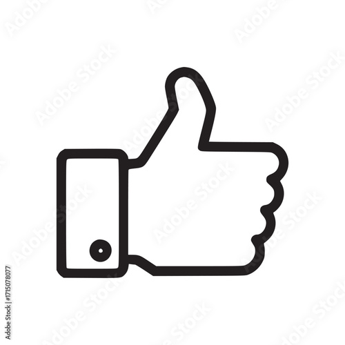 Vector art of thumbs up icon this symbol represents approval, agreement, or a positive sentiment, making it a universally recognized gesture of support and endorsement