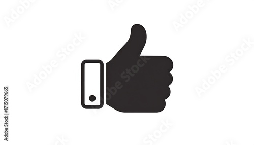 Simple black thumb-up icon