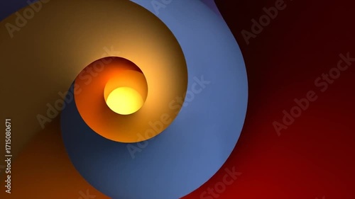 Intricate spiral design features vibrant colors and dynamic shapes.