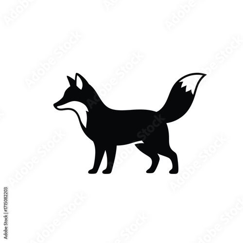 A striking black fox form is beautifully rendered as a silhouette