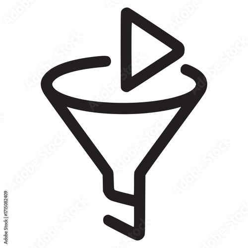 Vector art of funnel icon this icon represents a tool used for filtering or channeling information, often used in data analysis or process management to refine and narrow down results