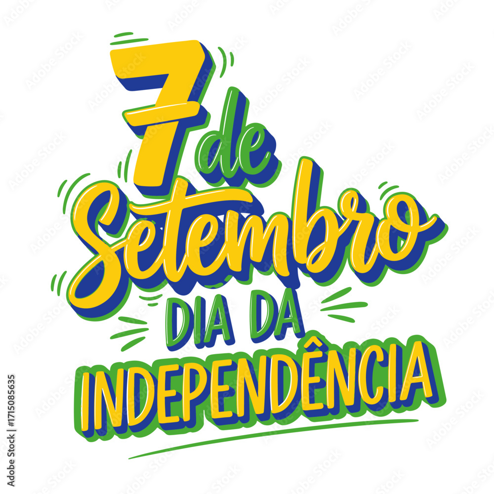 Coleção de Vetores e Letterings para 7 de Setembro Dia da Independência do Brasil.  Independência do Brasil: Vetores Patrióticos e Comerciais para Campanhas