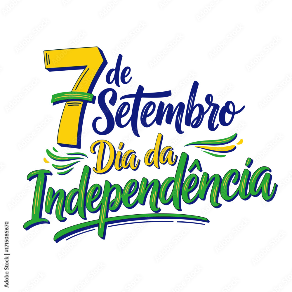 Coleção de Vetores e Letterings para 7 de Setembro Dia da Independência do Brasil.  Independência do Brasil: Vetores Patrióticos e Comerciais para Campanhas