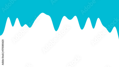 Vibrant turquoise liquid pattern creating a decorative wavy border against a clean white background. Ideal for fresh design, packaging, or abstract concepts.