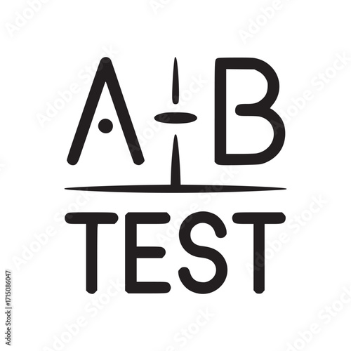Vector art of ab test icon this graphic represents the concept of comparing two versions to determine which performs better the clean design and clear typography make it suitable for illustrating data