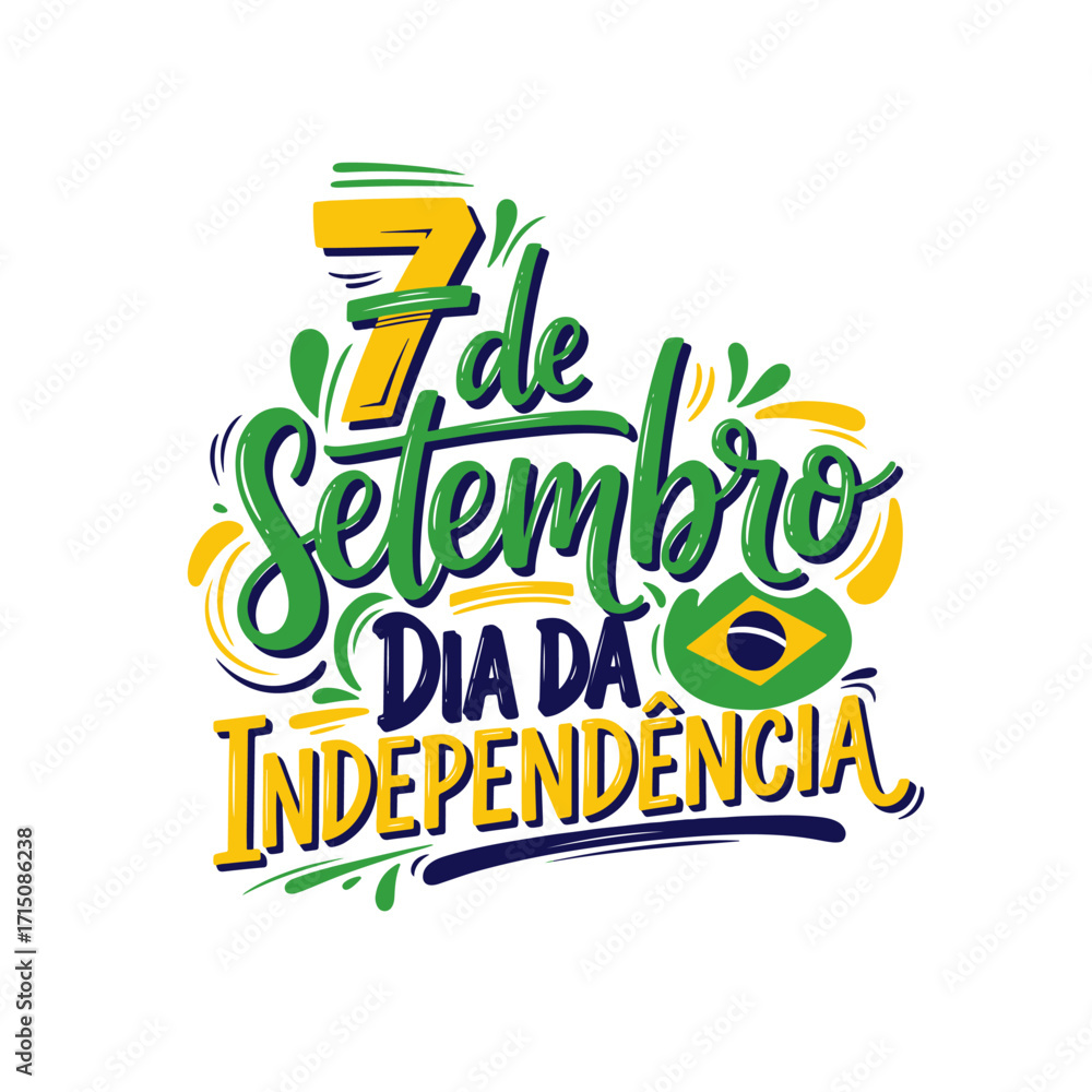 Coleção de Vetores e Letterings para 7 de Setembro Dia da Independência do Brasil.  Independência do Brasil: Vetores Patrióticos e Comerciais para Campanhas