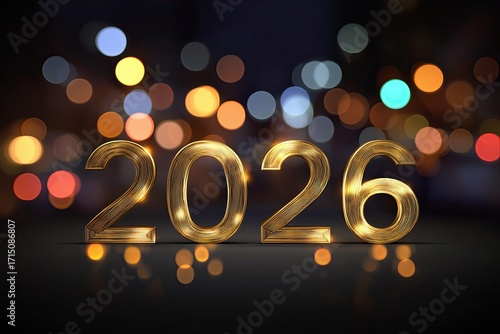 Golden illuminated numbers 2026 against a blurred bokeh background, symbolizing celebration, new beginnings, and the arrival of a fresh year filled with opportunities and hope