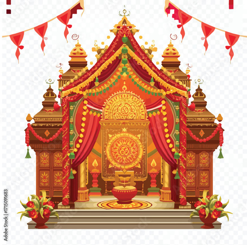 Ancient golden Thai temple architecture under a clear sky durga puja