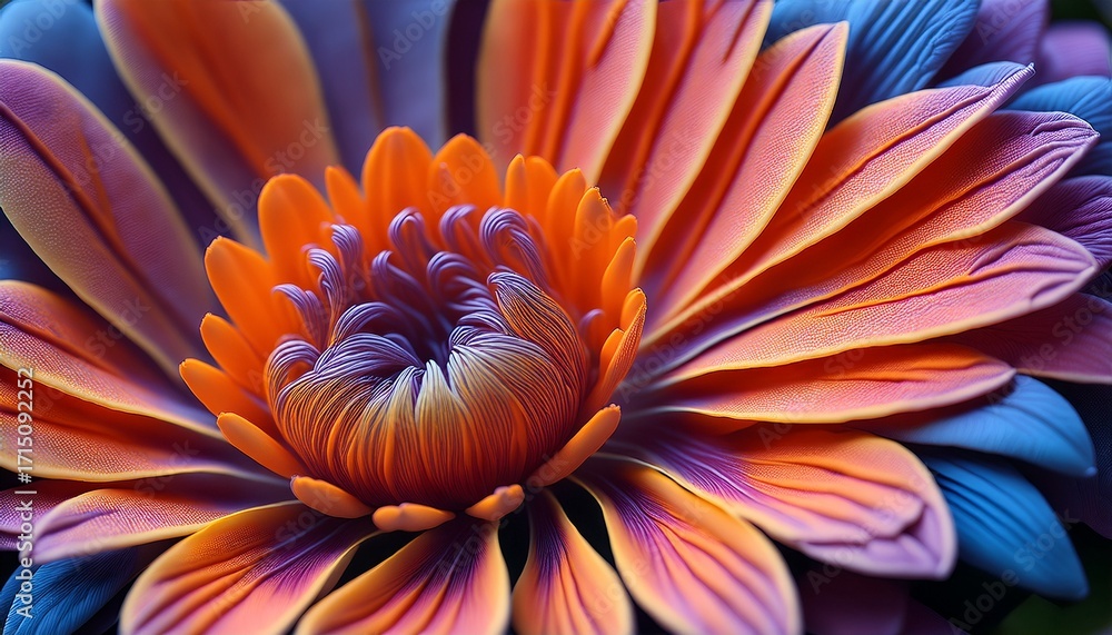 Intricate Color Patterns And Natural Artistic Details Of Exotic Flower Petals Are Revealed In A Macro Close Up Intricate Color Patterns And Natural Artistic Details Of Exotic Flower Petals Are Revealed In A Macro Close Up