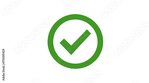 A green check mark inside a green circle indicating a positive or correct confirmation symbol or approval