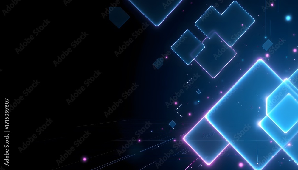 Naklejka premium Bright blue futuristic background with glowing lines and magical light texture