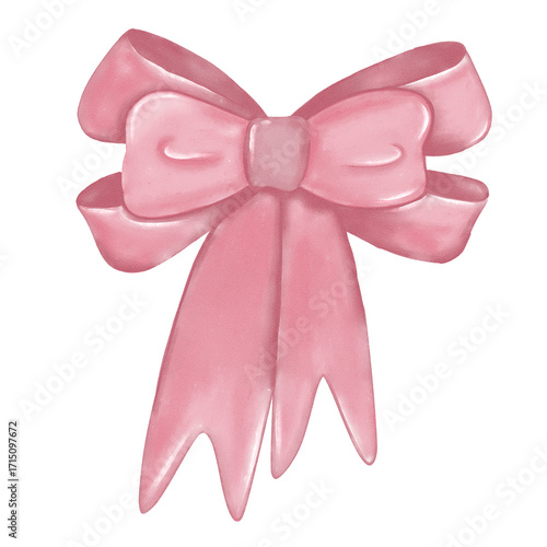 pink bow isolated on white