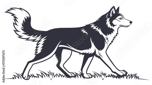 Siberian Husky Dog Silhouette – Vector PNG, Transparent Background