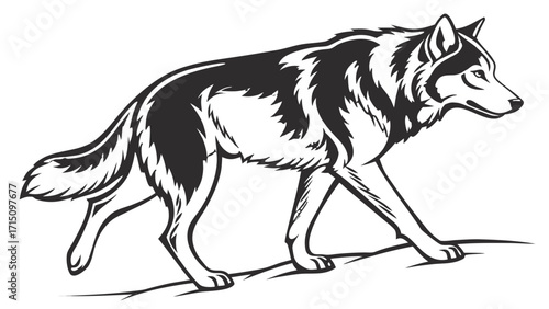 Siberian Husky Dog Silhouette – Vector PNG, Transparent Background