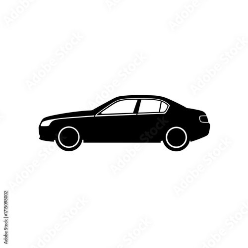 Silhouette of a sedan car side