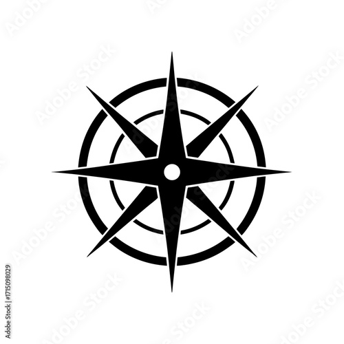 Black compass rose with circles