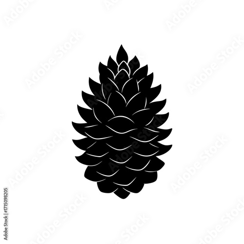 A simple black pine cone art