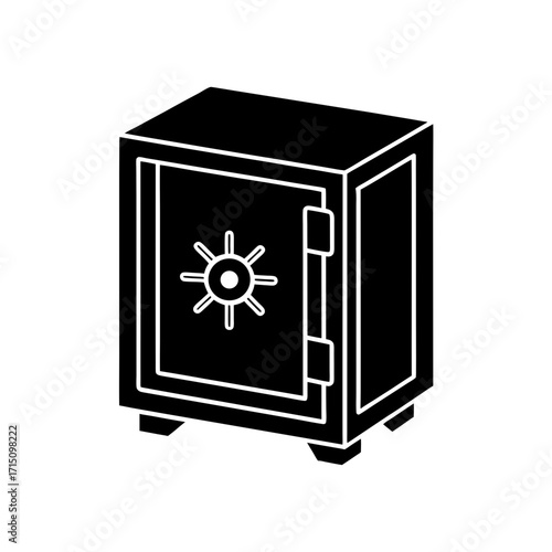 Isometric black safe outline