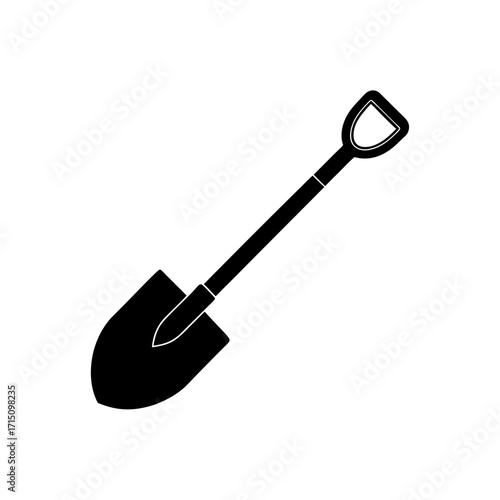 Illustration of a black shovel