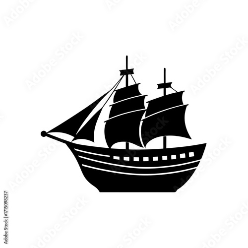 Silhouette of a sailing ship