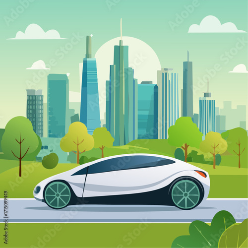 Electric modern city car

