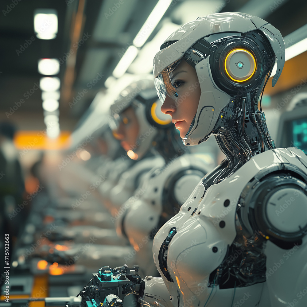 Fototapeta premium robot cyborg soldier