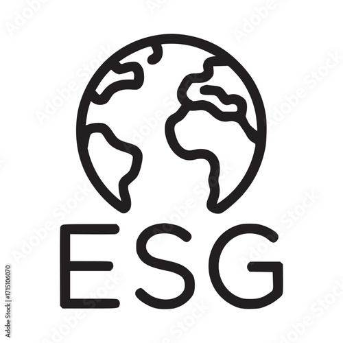 Vector art of esg icon symbolizes environmental, social, and governance factors in business represents sustainability, ethical practices, and responsible corporate citizenship in a minimalist design