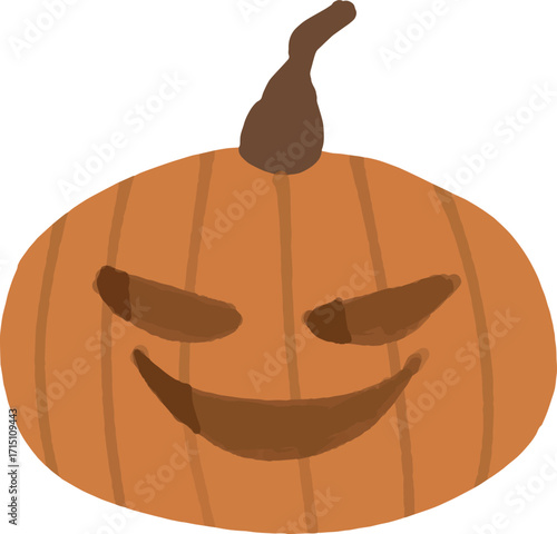 Smiling Halloween Pumpkin Illustration