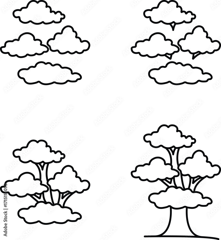 Obraz premium How to Draw a Tree Easy Step by Step Drawing Tutorial for Kids