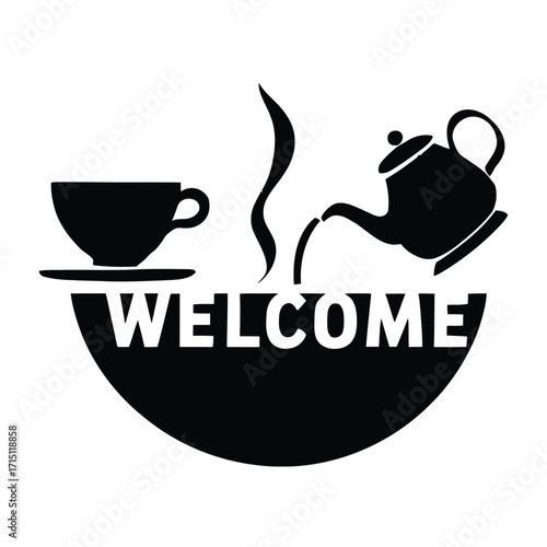 Kettles in black Vector illustrations of different teapots An example of a morning teatime teacup illustration
