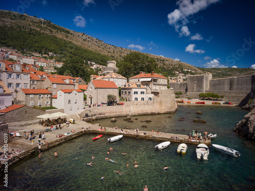 Fototapeta Naklejka Na Ścianę i Meble -  Dubrovnik, Croatia, 27th July 2025, view from Fort Lovrijenac of West Harbour
