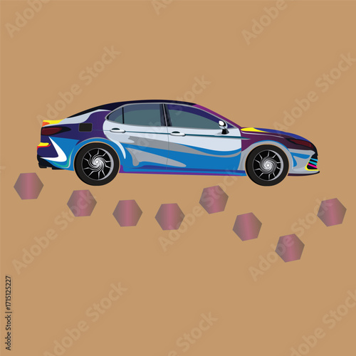 Vector illustration of luxury cars, sports cars, which are sophisticated and modern