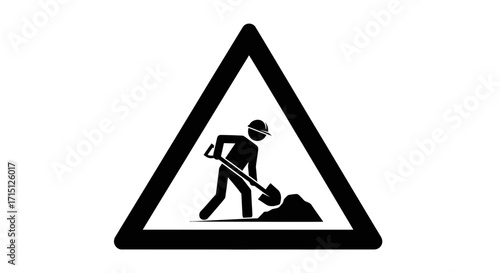 Road Work Ahead Sign Symbol of Caution and Construction in Progress