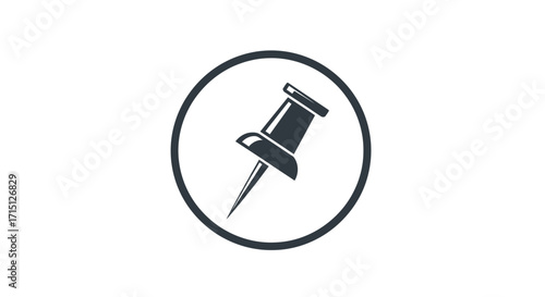 Illustration of a pushpin icon in a circle, representing concepts like location, planning, or marking