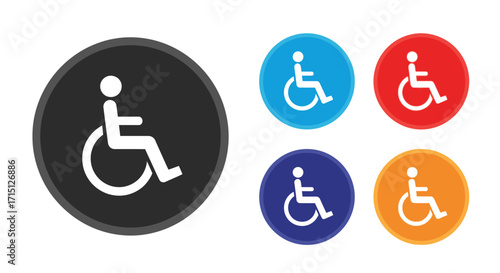 Set of Colorful Icons Representing Accessibility and Disability Awareness