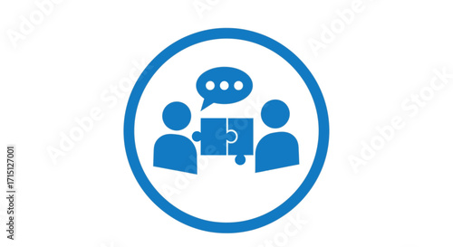 Teamwork and Collaboration Icon Problem Solving, Communication, and Partnership Concept