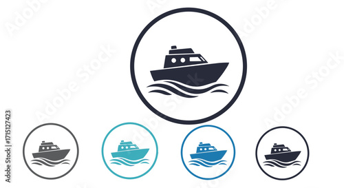 Luxury Yacht Icon Elegant Boat Symbol for Maritime Designs