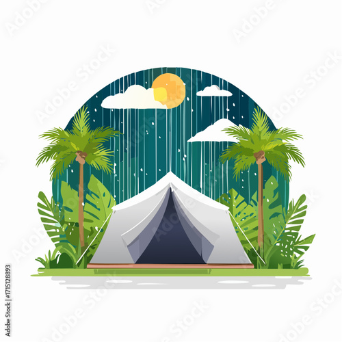 Zelten im Regen