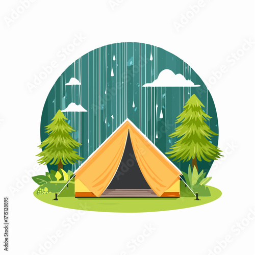 Zelten im Regen