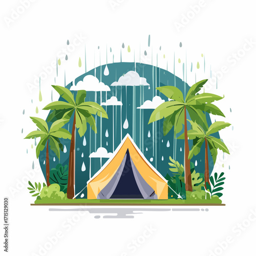 Zelten im Regen