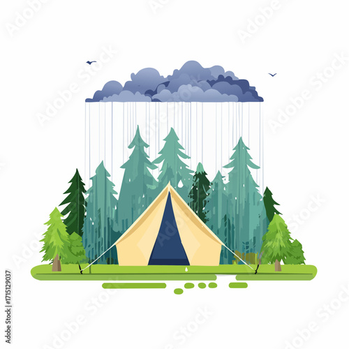 Zelten im Regen