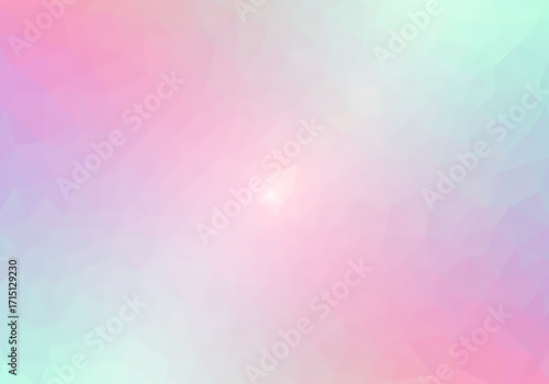 Soft pastel gradient background with geometric low-poly pattern, abstract art with gentle color transitions and a subtle luminous center