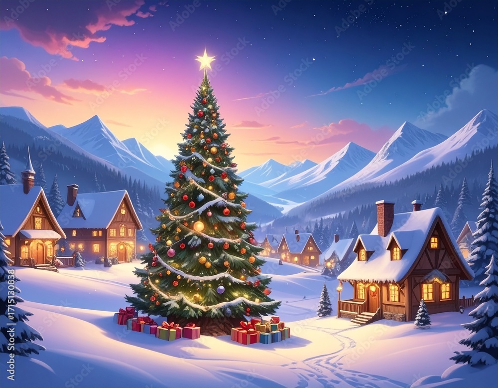 Fototapeta premium Hintergrund Weihnachtslandschaft
