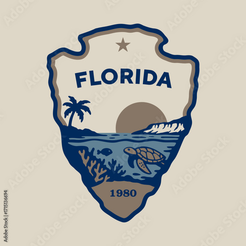 Visit National Park to Florida state USA, travel logo and icon