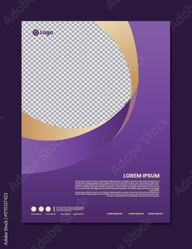 purple and gold luxury brochure background template