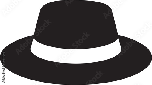 Classic black fedora hat with a white band a timeless accessory for style and sophistication